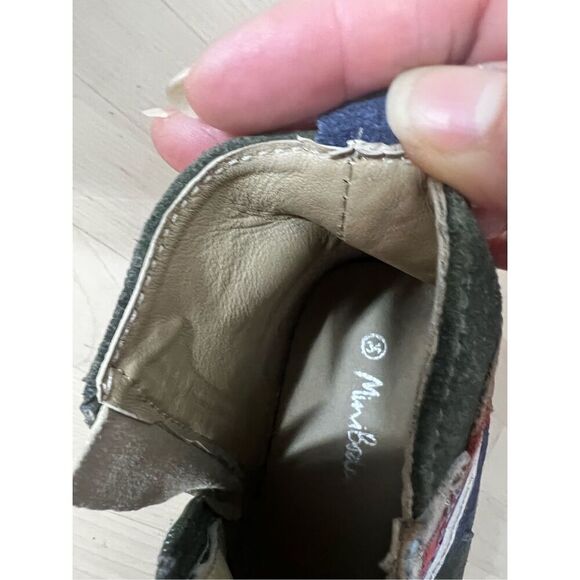 Mini Boden Kids Unisex Bootie Size 34(2.5 US) Green Suede Planet Saturn Leather - Picture 7 of 12